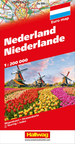 Landkaart Wegenkaart Road Map Nederland - Hallwag