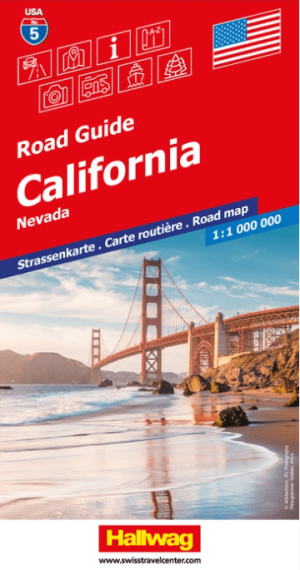 Landkaart Wegenkaart Road Map 5 Californië Nevada - Hallwag