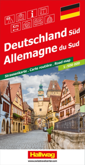 Landkaart Wegenkaart Road Map Duitsland Zuid - Hallwag