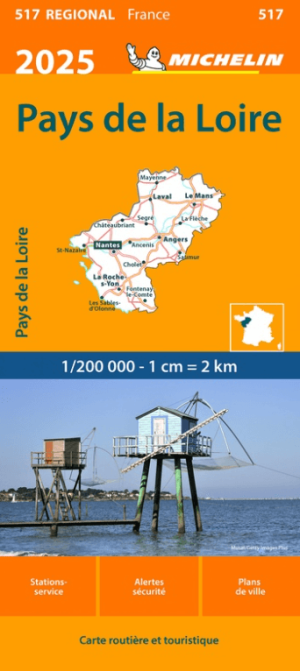 Landkaart Wegenkaart 517 Pays de la Loire 2025 - Michelin