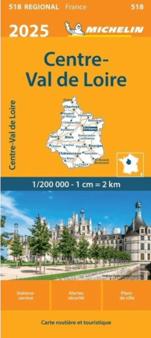 Landkaart Wegenkaart 518 Centre Val de Loire 2025 - Michelin