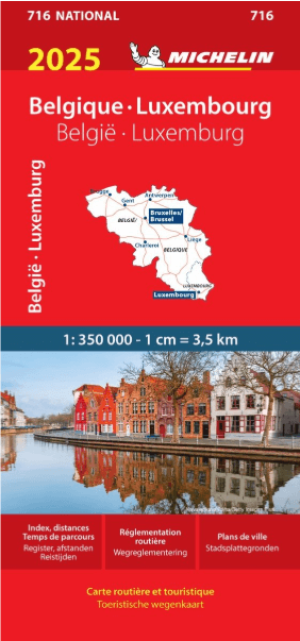 Landkaart Wegenkaart 716 België & Gr.H. Luxelburg 2025 - Michelin