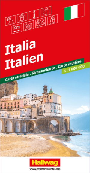 Landkaart Wegenkaart Road Map Italië - Hallwag