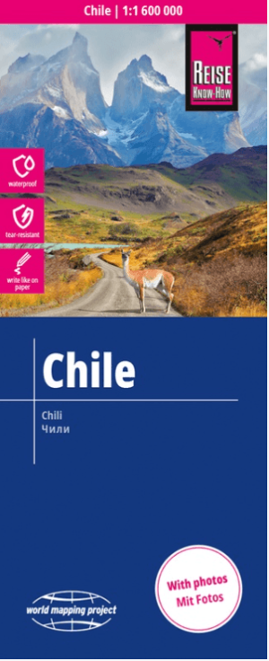 Landkaart Wegenkaart Chili Sud Amerika - Reise Know-How Verlag