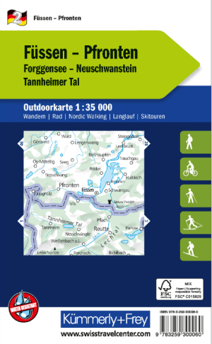 Wandelkaart Outdoorkaart 02 Füssen & Pfronten - K&F