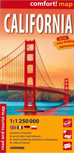 Landkaart Wegenkaart Californië USA - Expressmap