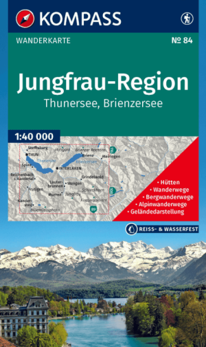 Wandelkaart 84 Jungfrau Region mit Thunersee Brienzersee - Kompas