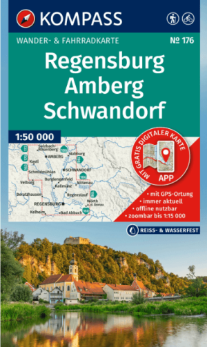 Wandelkaart 176 Regensburg- Amberg & Schwandorf - Kompass