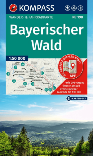 Wandelkaart 198 Bayerischer Wald - 3-set - Kompass