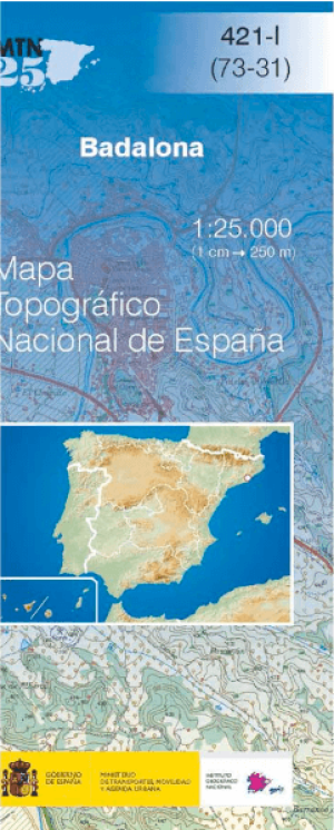 Wandelkaart 00421.1 Badalona, Barcelona, Catalonië - CNIG