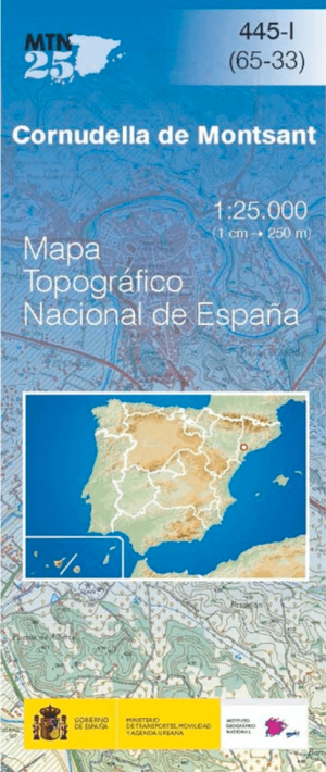 Wandelkaart 00445.1 Cornudella de Montsant, Tarragona, Catalonië 