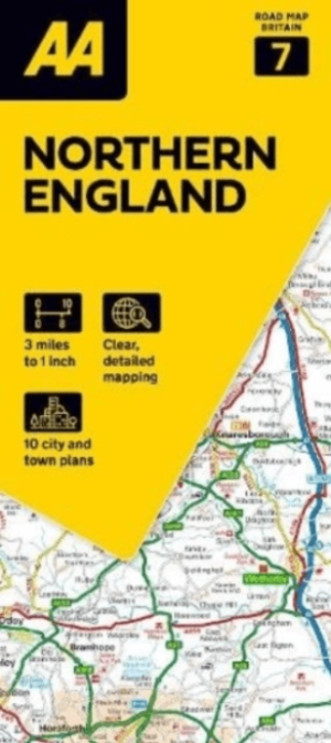 Landkaart Wegenkaart 7 Noord Engeland - AA