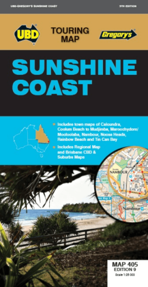 Landkaart Wegenkaart 405 Sunshine Coast Queensland- UBD Gregory's