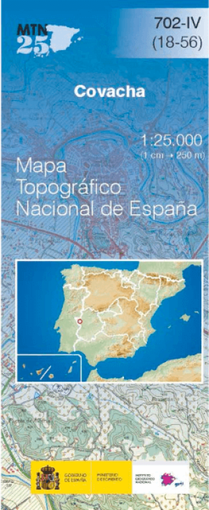Wandelkaart 00702.4 Covacha, Badajoz, Extremadura, Spanje - CNIG