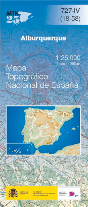 Wandelkaart 00727.4 Alburquerque, Badajoz, Extremadura, Spanje