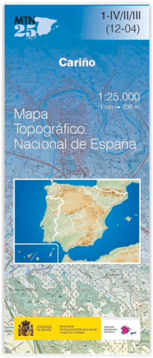 Wandelkaart 0001 - 4/2/3 Cariño (provincie) Galicië Spanje - CNIG