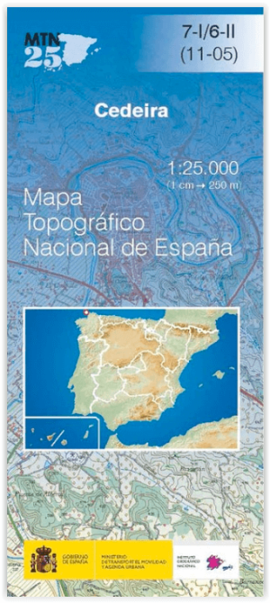 Wandelkaart 0007.1 - 6.2 Cedeira, A Coruña Galicië - CNIG