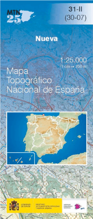 Wandelkaart 0031.2 Nueva Espagna Provincie & regio Asturië - CNIG