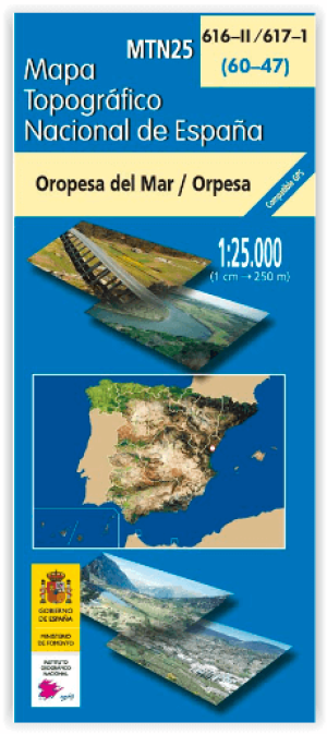 Wandelkaart 000616.2/617.1 Oropesa del Mar/Orpesa, Castellon