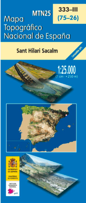 Wandelkaart 00333.3 Sant Hilari Sacalm, Girona, Catalonië - CNIG