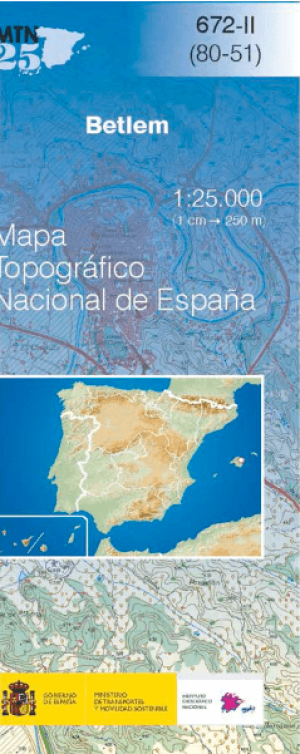 Wandelkaart 000672.2 Betlem, Mallorca Balearen Spanje - CNIG