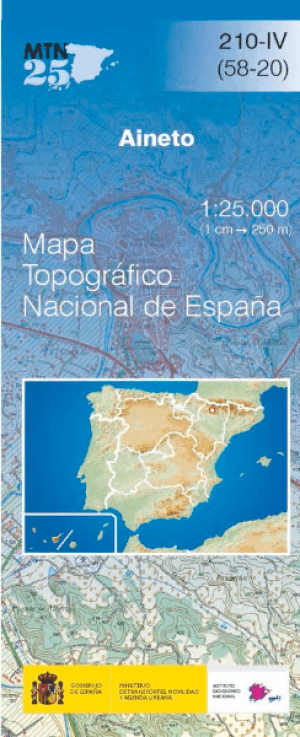 Wandelkaart 00210.4 Aineto, Huesca, Aaragon - CNIG