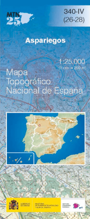 Wandelkaart 00340.4 Aspariegos, Zamora, Castillië y léon - CNIG