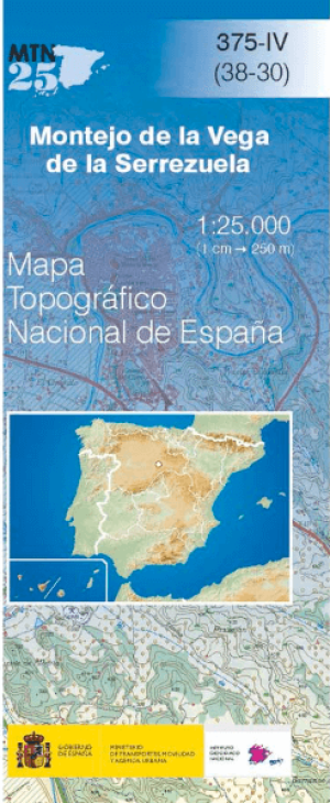 Wandelkaart 00375.4 Montejo de la Vega de la Serrezuela, Segovia