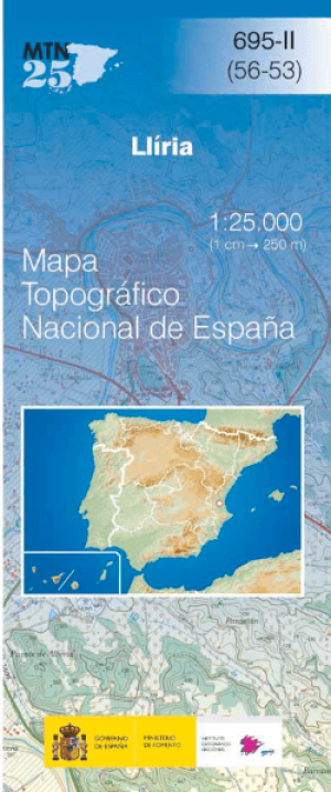 Wandelkaart 000695.2 Llíria, Valencia, Valencia Spanje - CNIG