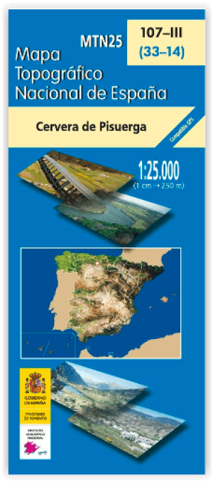 Wandelkaart 00107.3 Cervera de Pisuerga, Palencia, Castillië