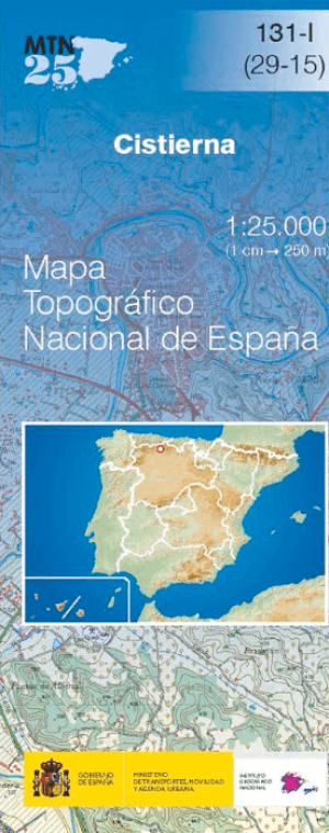 Wandelkaart 00131.1 Cistierna, Léon, Gastillië y Léon - CNIG