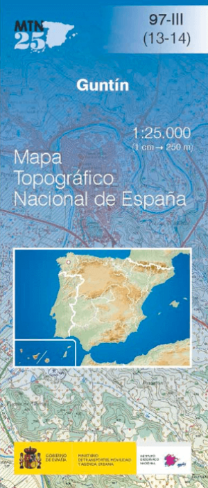 Wandelkaart 0097.3 Guntín, Lugo, Galicië - CNIG