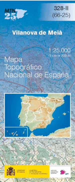 Wandelkaart 00328.2 Vilanova de Meià, Lerida, Catalonië - CNIG