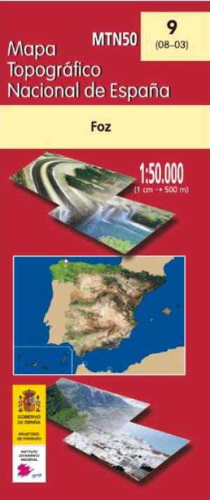 Wandelkaart 0050.009 Foz, Lugo, Galicië Spanje - CNIG