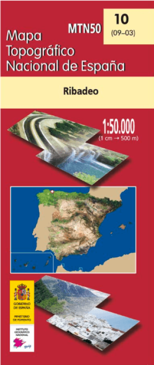 Wandelkaart 0050.0010 Ribadeo, Lugo, Galicië Spanje - CNIG