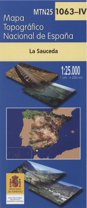 Wandelkaart 001063.4 La Sauceda, Malaga Andalusië Spanje - CNIG