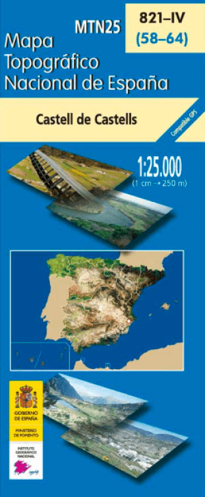 Wandelkaart 000821.4 Castell de Castells, Alicante, Valencia