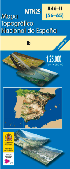 Wandelkaart 000846.2 Ibi, Alicante, Valencia Spanje - CNIG