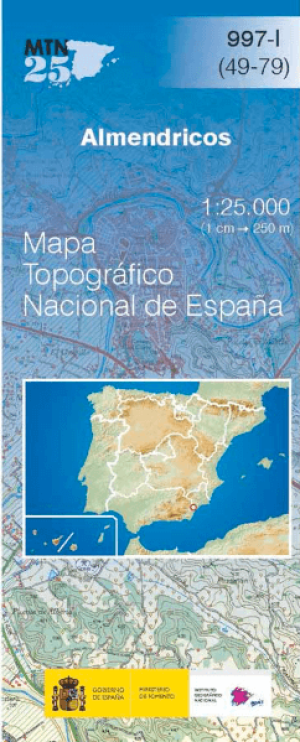 Wandelkaart 000997.1 Almendricos, Almeria, Murcia Spanje - CNIG