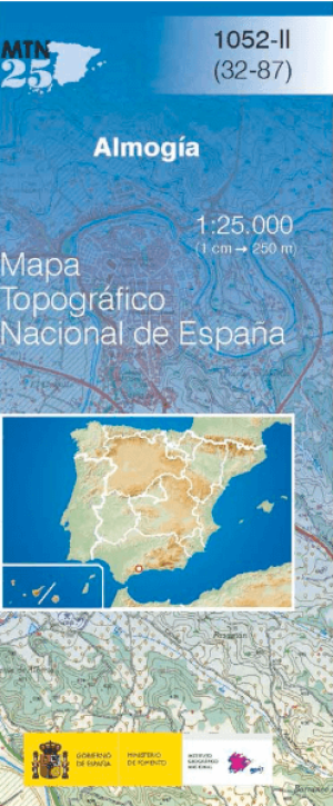 Wandelkaart 001052.2 Almogía, Malaga Andalusië Spanje - CNIG