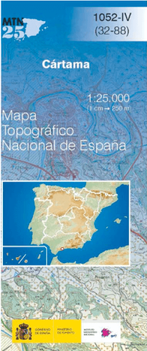 Wandelkaart 001052.4 Cártama, Malaga Andalusië Spanje - CNIG