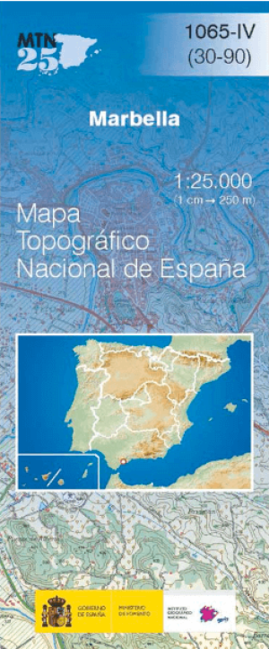 Wandelkaart 001065.4 Marbella, Malaga, Andalusië Spanje - CNIG