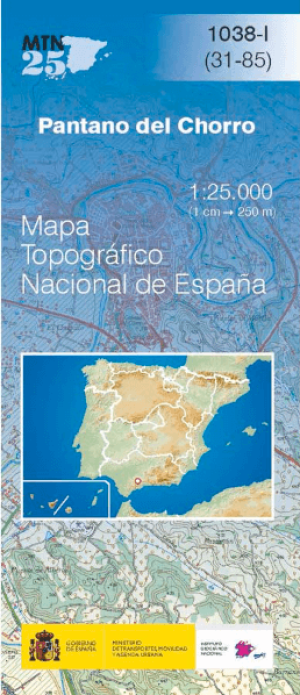 Wandelkaart 001038.1 Pantano del Chorro, Malaga Andalusië Spanje 