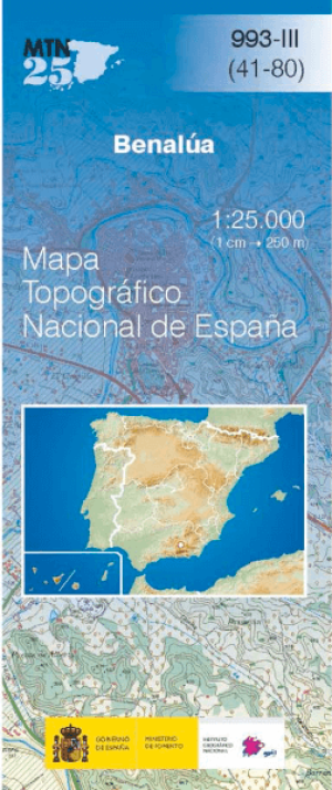 Wandelkaart 000993.3 Benalúa, Granada Andalusië Spanje - CNIG