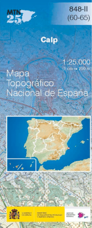 Wandelkaart 000848.2 Calpe, Alicante, Valencia Spanje - CNIG