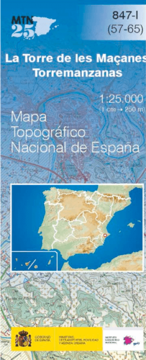 Wandelkaart 000847.1 Torre de les Maçanes, Alicante, Valencia