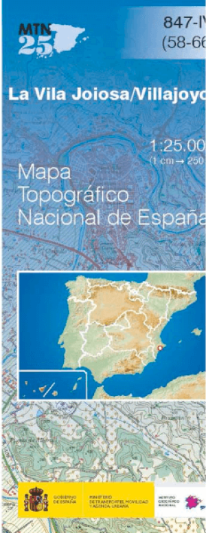 Wandelkaart 000847.4 Villajoyosa, Alicante, Valencia Spanje