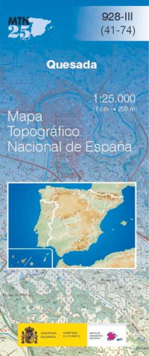 Wandelkaart 000928.3 Quesada, Alicante, Valencia Spanje - CNIG