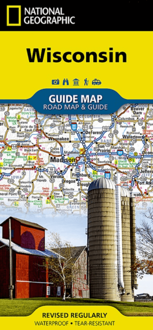 Landkaart Wegenkaart Wisconsin State guide map - Nat Geo