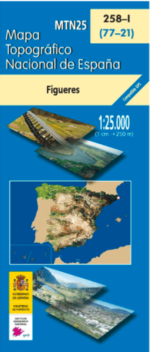 Wandelkaart 0258.1 Figueres, Girona, Catalonië - CNIG